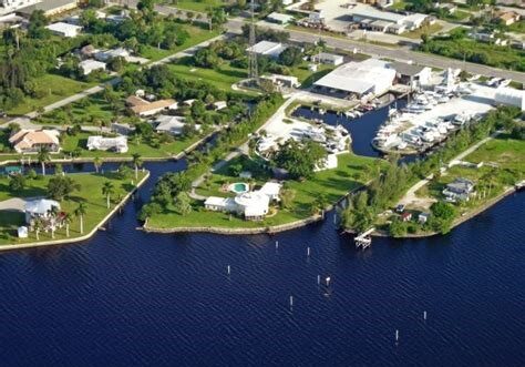 Aerial view of Punta Gorda Marina and its inlet